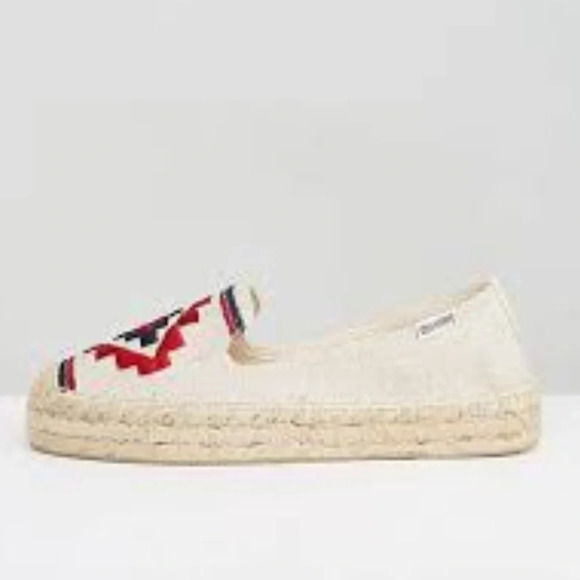 Soludos Embroidered Aztec Print Espadrille Loafer Flats​​​​ - Picture 2 of 6